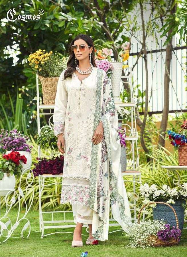 LUXURY PRET SERIES 1001 TO 1006 BY COSMOS DESIGNER EMBROIDERY WORK COTTON READYMADE SUITS ARE AVAILABLE AT WHOLESALE PRICE
