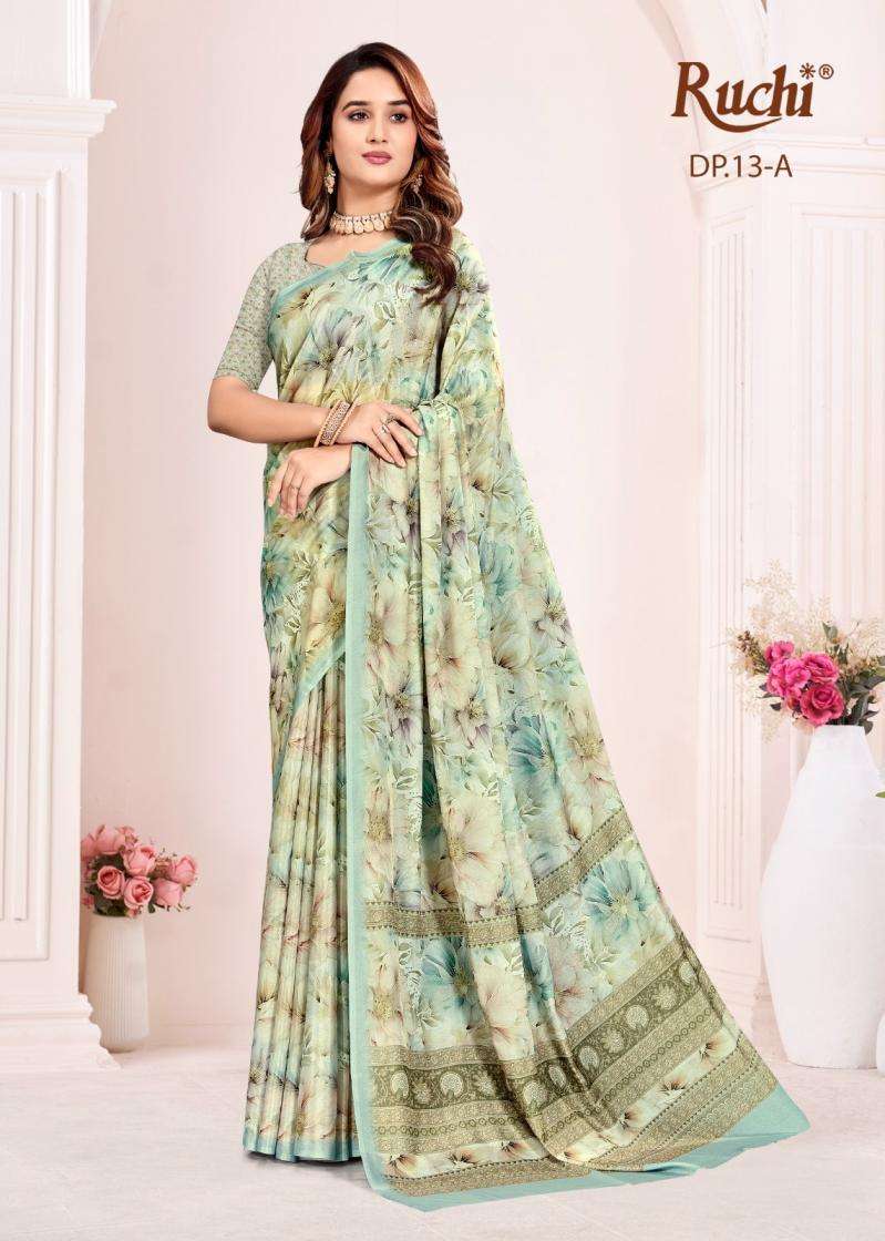 MALISHA VOL-1 SERIES 13 TO 15 SAREE BY RUCHI DESIGNER SILK GEORGETTE SAREES ARE AVAILABLE AT WHOLESALE PRICE