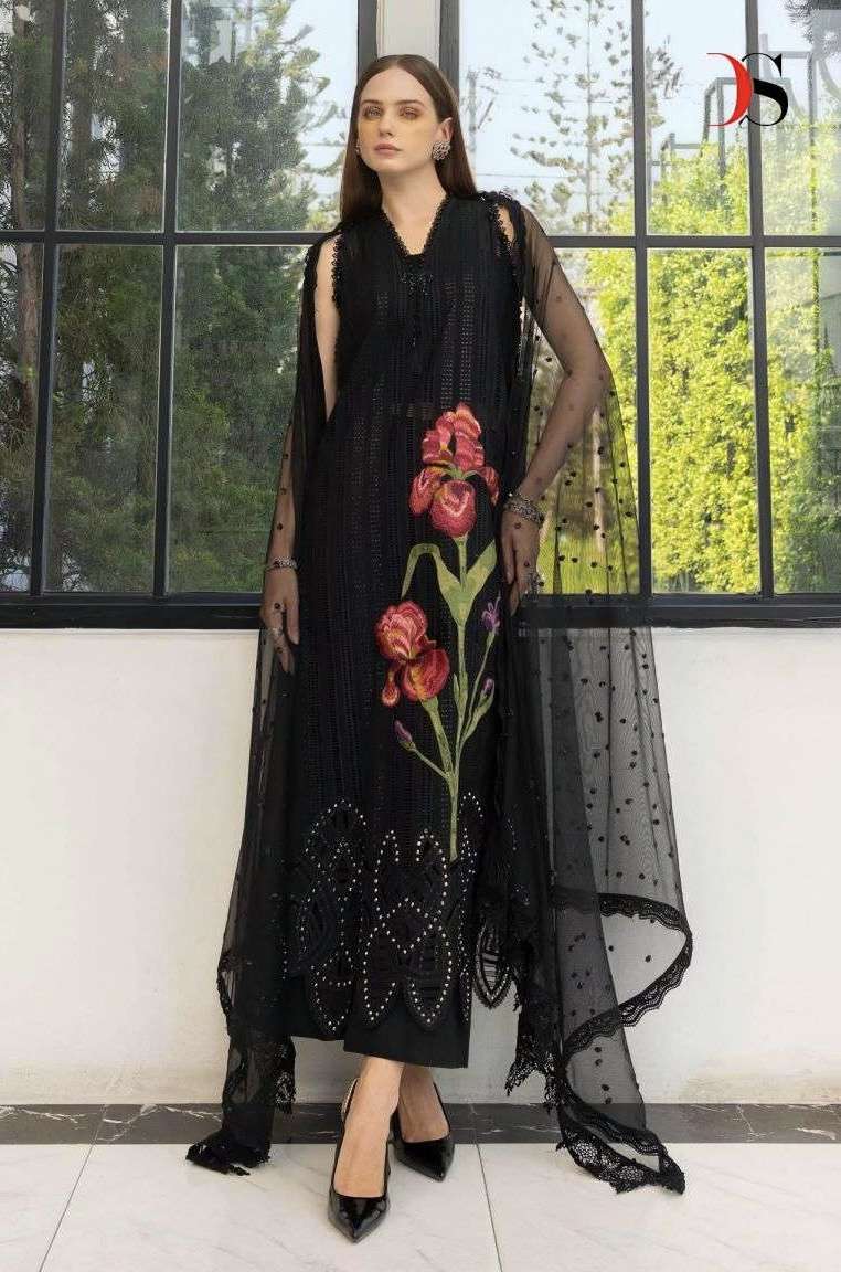 MARIA B EMBROIDERED VOL-6 SERIES 2141 TO 2144 BY DEEPSY DESIGNER SELF EMBROIDERY WORK COTTON SUITS ARE AVAILABLE AT WHOLESALE PRICE