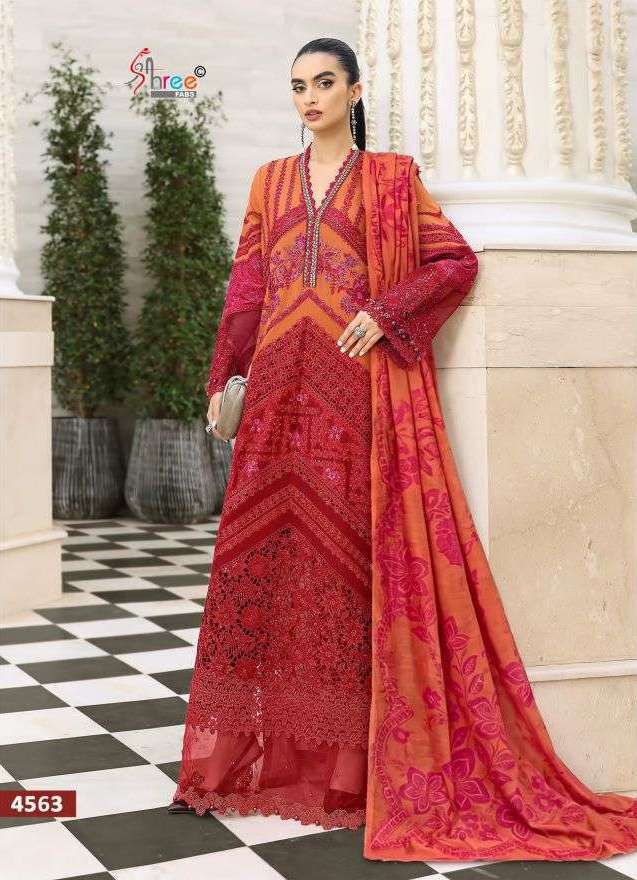 MARIYA B ULTRA LUXURY LAWN COLLECTION VOL-1 SERIES 4561 TO 4566 BY SHREE FABS DESIGNER SELF EMBROIDERY WORK COTTON SUITS ARE AVAILABLE AT WHOLESALE PRICE