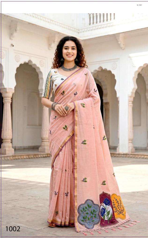 MRIDULA SERIES 1001 TO 1008 SAREE BY BUNAWAT DESIGNER COTTON SAREE ARE AVAILABLE AT WHOLESALE PRICE