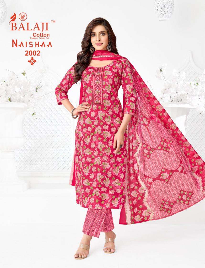 NAISHAA VOL-2 SERIES 2001 TO 2008 BY BALAJI COTTON DESIGNER WITH PRINTED COTTON READYMADE SUITS ARE AVAILABLE AT WHOLESALE PRICE