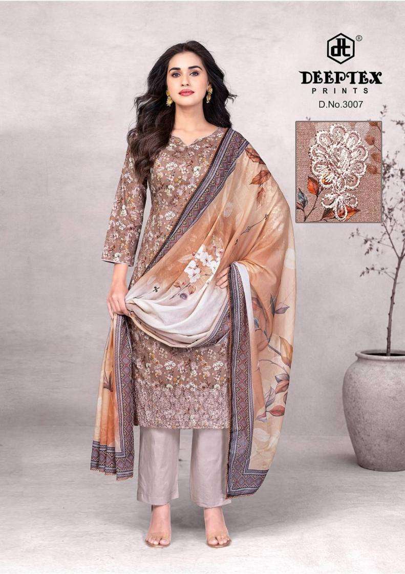 NIHARIKA VOL-3 SERIES 3001 TO 3008 BY DEEPTEX DESIGNER DIGITAL PRINTED LAWN SUITS ARE AVAILABLE AT WHOLESALE PRICE