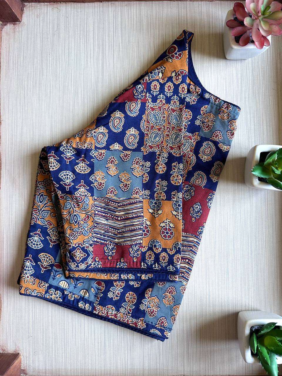 READYMADE BLOUSE SERIES 457 DESIGNER HANDCRAFTED HAND BLOCK AJRAKH COTTON READYMADE BLOUSE ARE AVAILABLE AT WHOLESALE PRICE