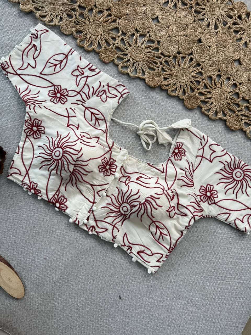 READYMADE BLOUSE SERIES 459 DESIGNER THREAD SEQUENCE AND EMBROIDERY WORK CAMBRIC COTTON DIABLE READYMADE BLOUSE ARE AVAILABLE AT WHOLESALE PRICE