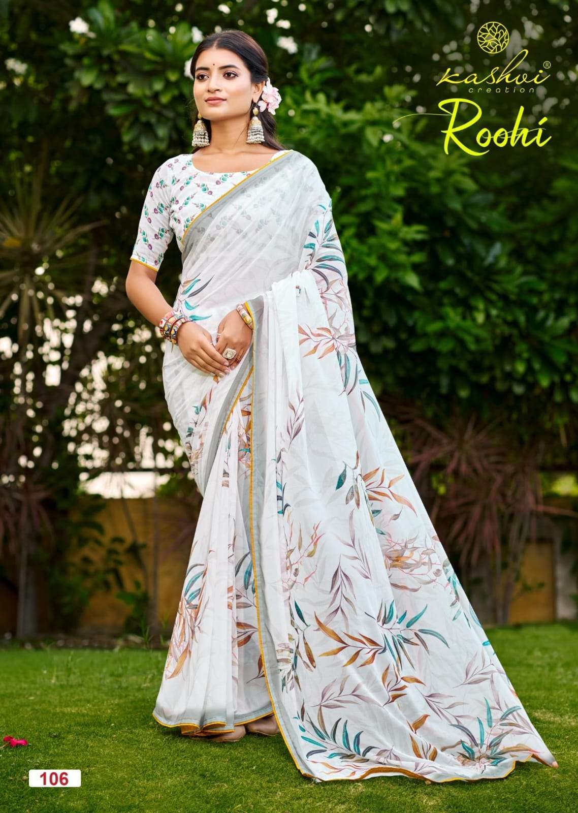 ROOHI VOL-1 SERIES 101 TO 108 SAREE BY KASHVI DESIGNER DIGITAL PRINTED SAREES ARE AVAILABLE AT WHOLESALE PRICE