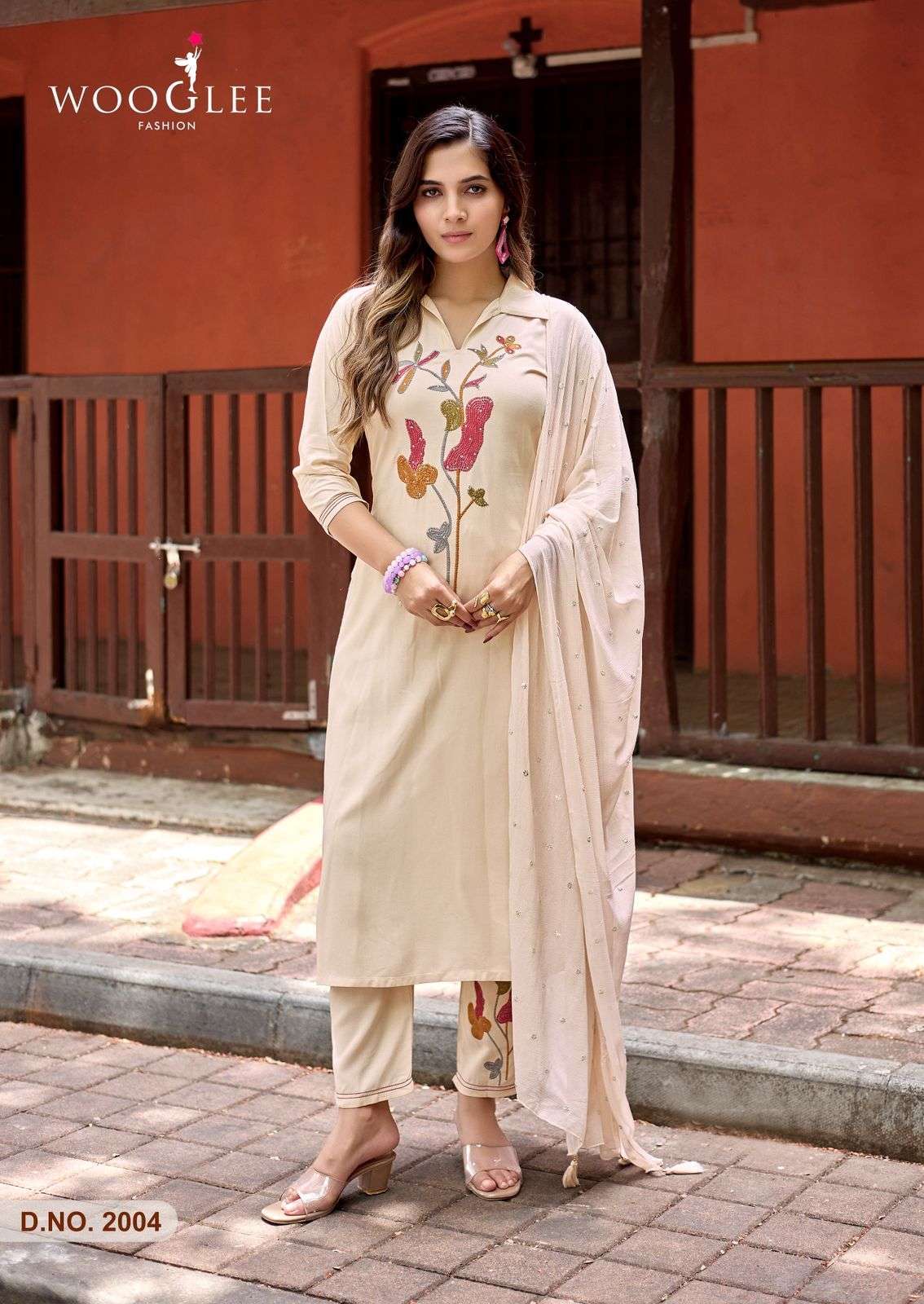 SANSKRITI SERIES 2001 TO 2006 BY WOOGLEE DESIGNER THREAD AND HAND WORK HEAVY RAYON TOP WITH BOTTOM AND DUPATTA ARE AVAILABLE AT WHOLESALE PRICE