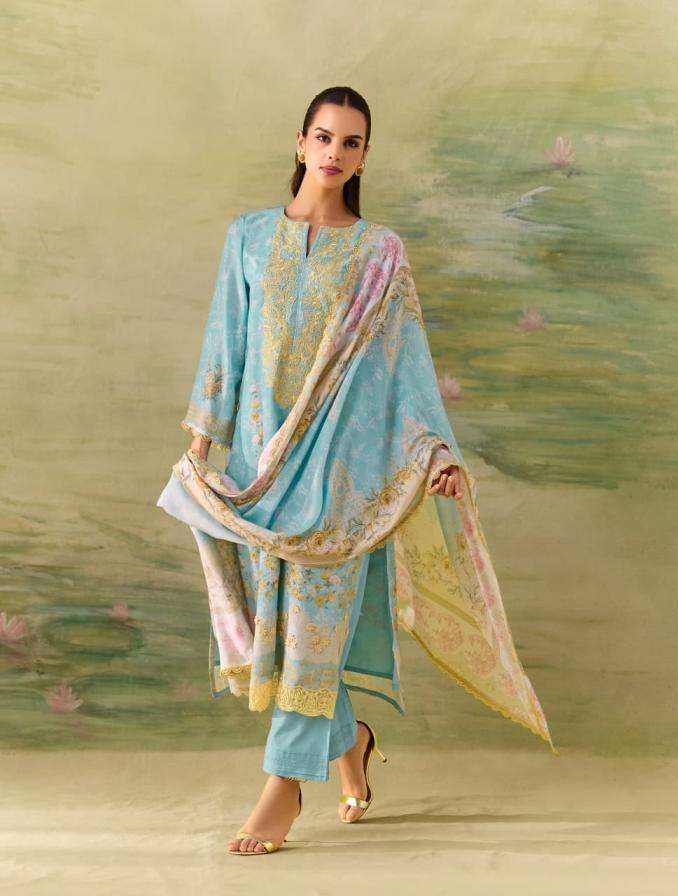 SEASON SERIES 871 TO 874 BY SOHNI KIMORA DESIGNER DIGITAL PRINTED AND APLIQUE EMBROIDERY WORK MUSLIN SUITS ARE AVAILABLE AT WHOLESALE PRICE