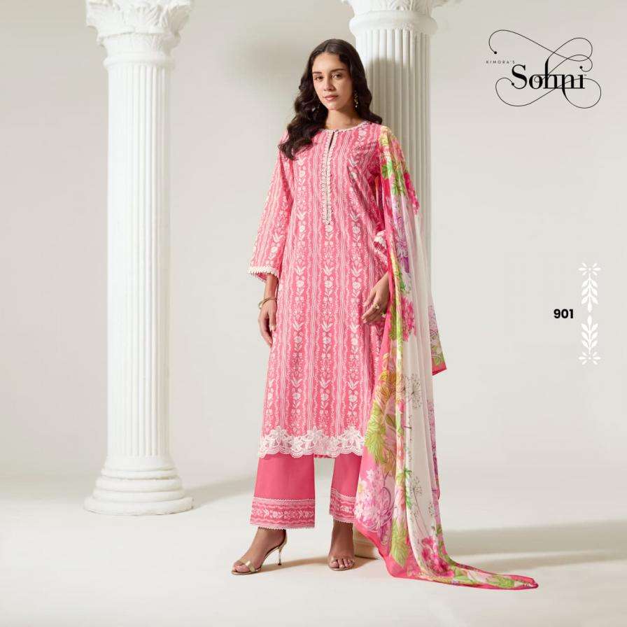 SECRET SERIES 901 TO 904 BY SOHNI KIMORA DESIGNER CROCHET WORK MUSLIN SUITS ARE AVAILABLE AT WHOLESALE PRICE