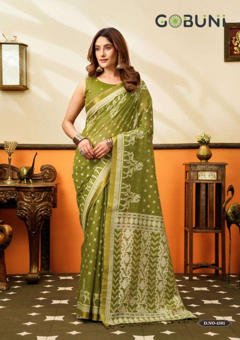 SUCHI SERIES 4301 TO 4306 SAREE BY GOBUNI DESIGNER COTTON SAREE ARE AVAILABLE AT WHOLESALE PRICE