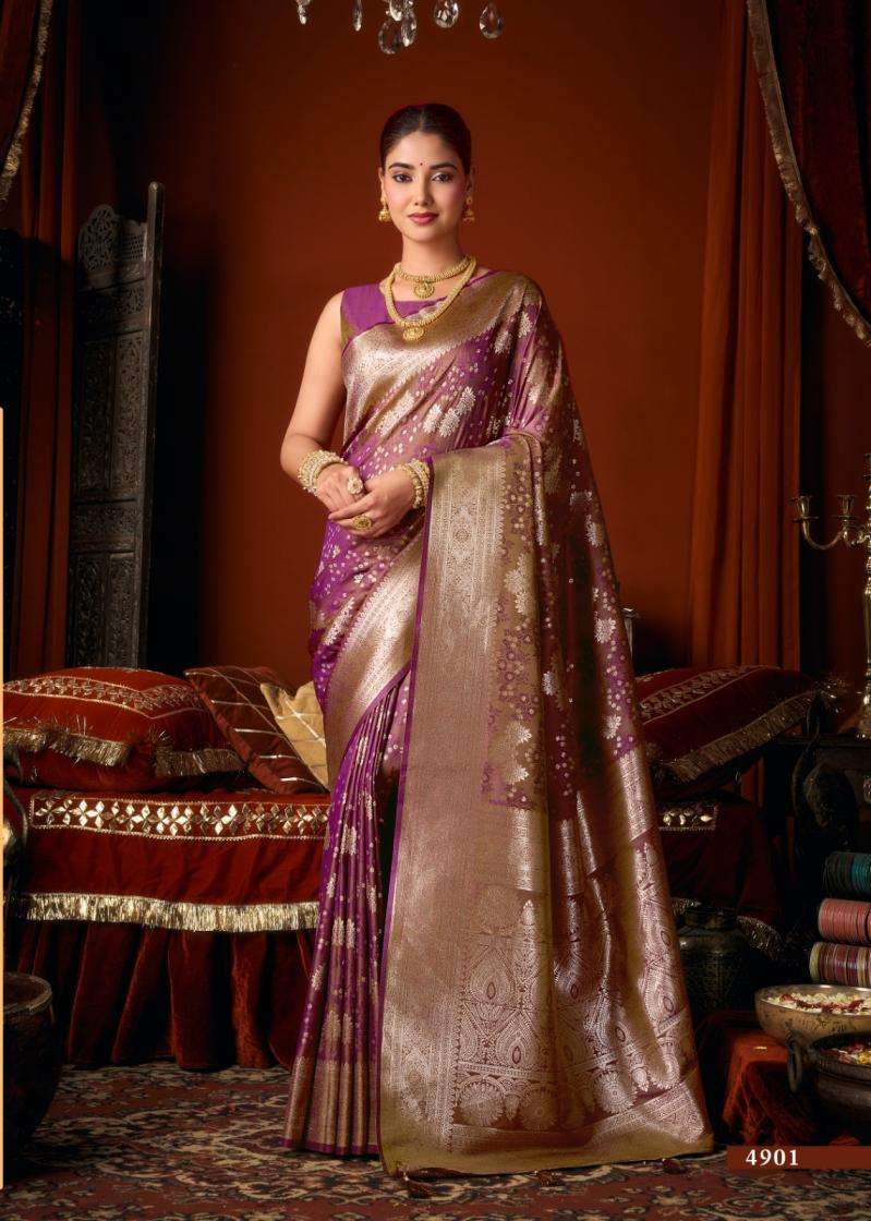 SUKOON SERIES 4901 TO 4905 SAREE BY GOBUNI DESIGNER JACQUARD SOFT SILK SAREE ARE AVAILABLE AT WHOLESALE PRICE