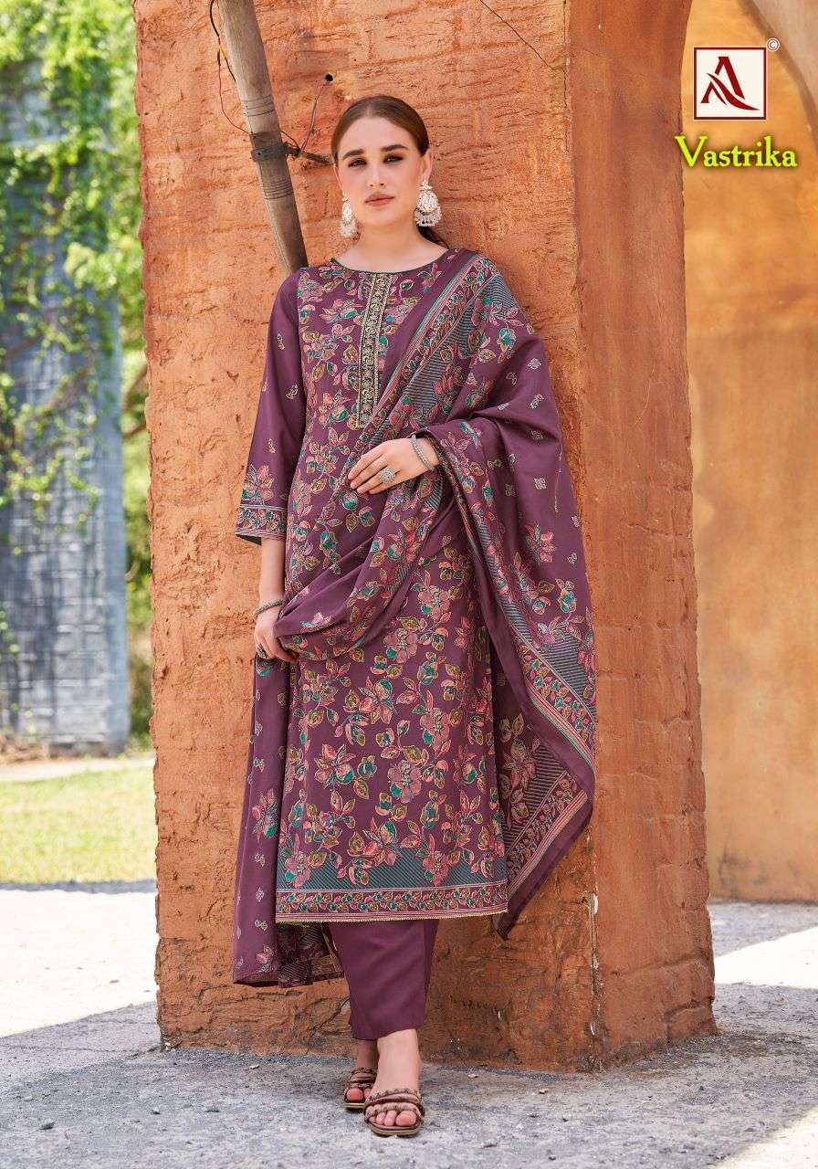 VASTRIKA SERIES 3044 BY ALOK SUITS DESIGNER DISCHARGE PRINT WITH EMBROIDERY AND HAND WORK VISCOSE MODAL SUITS ARE AVAILABLE AT WHOLESALE PRICE 