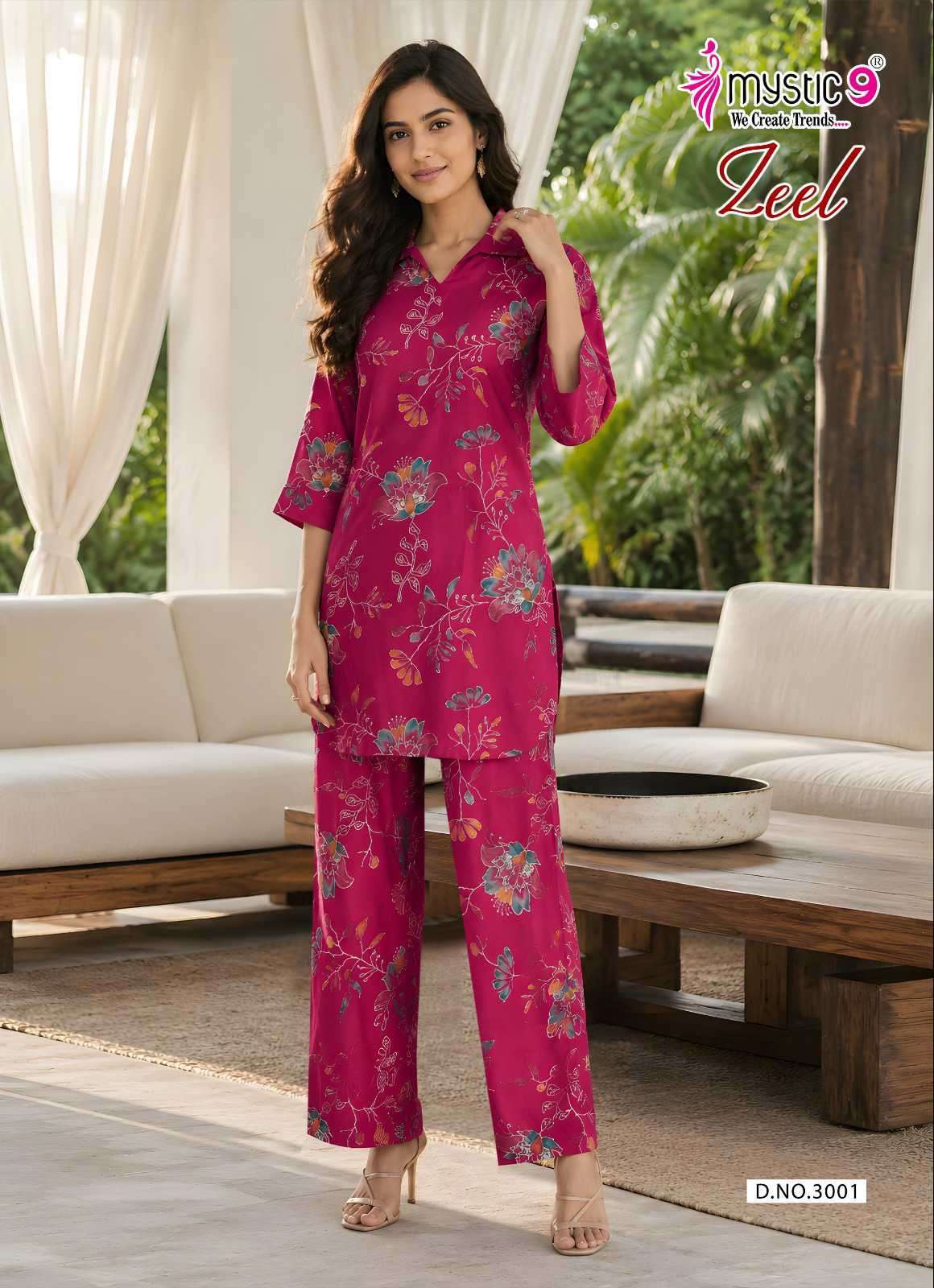 ZEEL VOL-3 SERIES 3001 TO 3008 BY MYSTIC 9 DESIGNER DISCHARGE FOIL PRINTED GADHWAL CO ORD SETS ARE AVAILABLE AT WHOLESALE PRICE