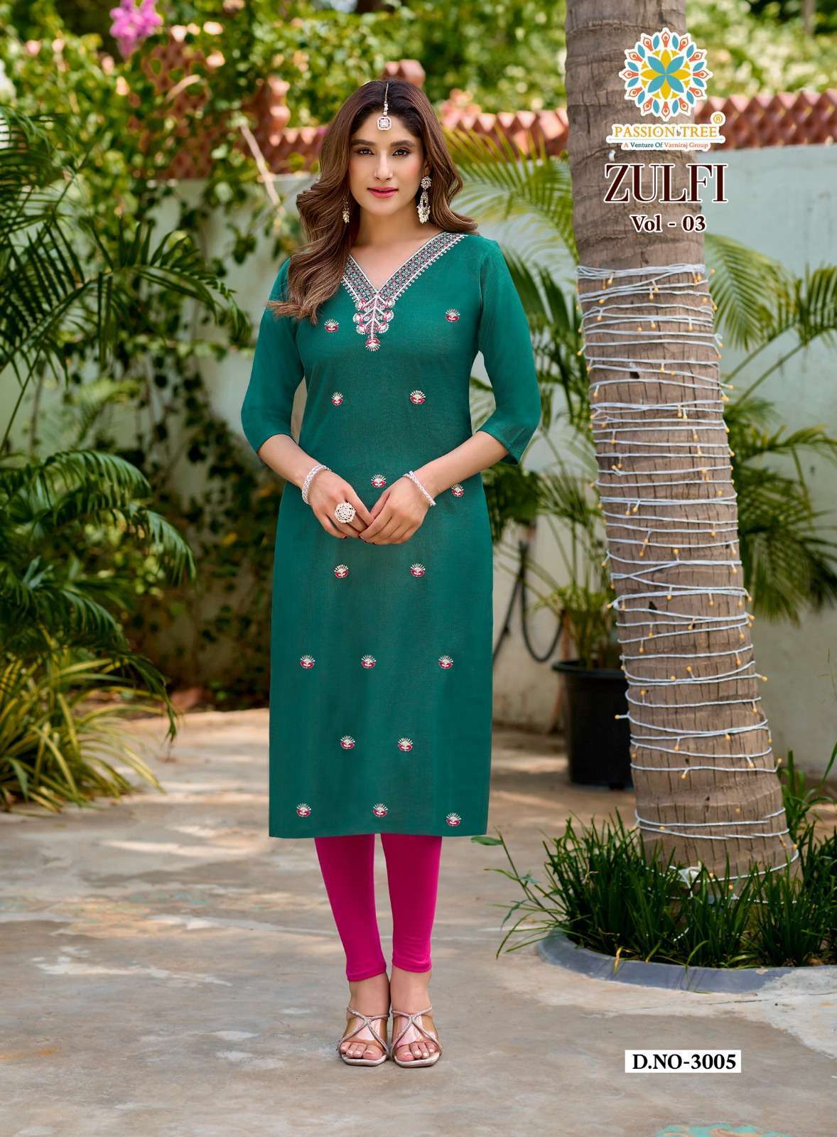 ZULFI VOL-3 SERIES 3001 TO 3008 KURTI BY PASSION TREE DESIGNER EMBROIDERY WORK VATICAN KURTIS ARE AVAILABLE AT WHOLESALE PRICE