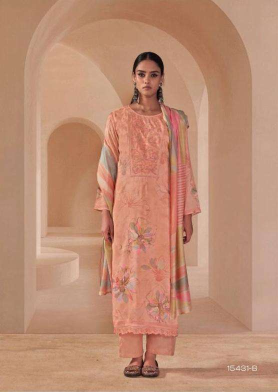 AFSEEN SERIES 15431 BY OMTEX DESIGNER DIGITAL PRINTED AND EMBROIDERY WORK MUSLIN SILK SUITS ARE AVAILABLE AT WHOLESALE PRICE