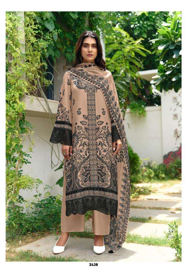 AMBERR SERIES 2435 BY KIMORA DESIGNER DIGITAL PRINTED AND RESHAM EMBROIDERY WORK MUSLIN SUITS ARE AVAILABLE AT WHOLESALE PRICE
