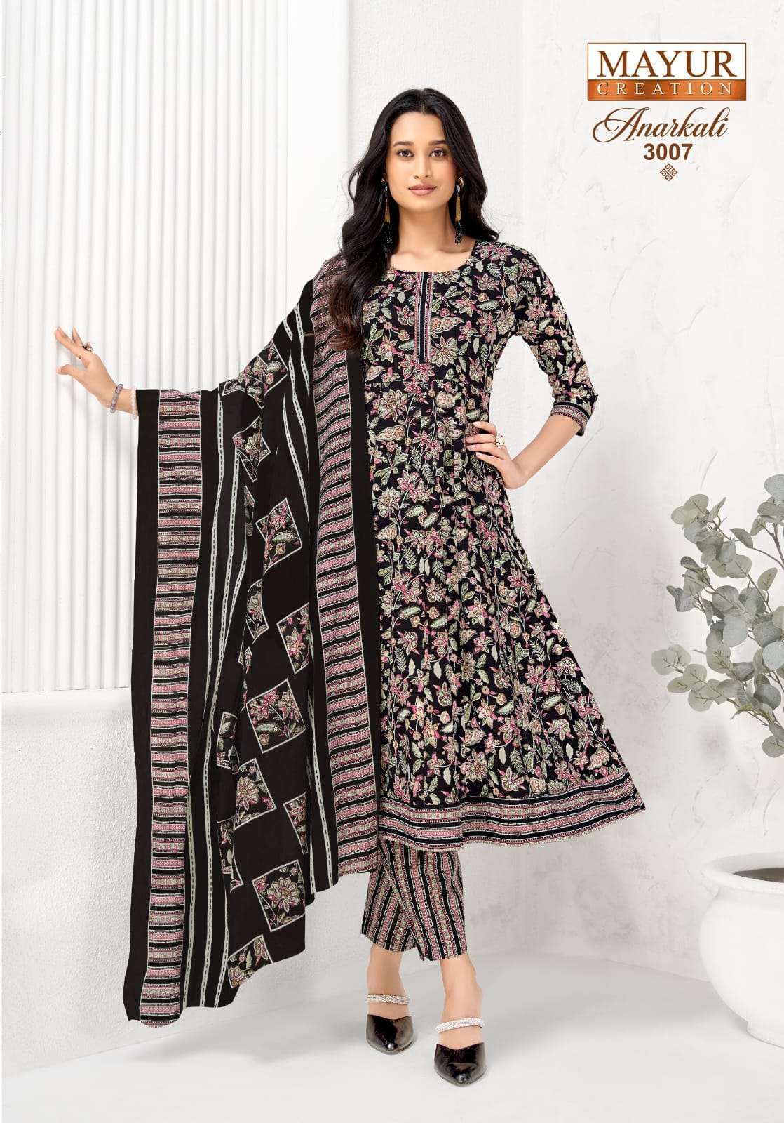ANARKALI VOL-3 SERIES 3001 TO 3008 BY MAYUR DESIGNER PRINTED COTTON READYMADE ANARKALI SUITS ARE AVAILABLE AT WHOLESALE PRICE