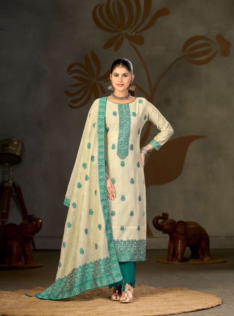 BANARASI ADHA VOL-13 SERIES 109 BY AZARA RADHIKA DESIGNER WITH WORK COTTON JAAM SUITS ARE AVAILABLE AT WHOLESALE PRICE