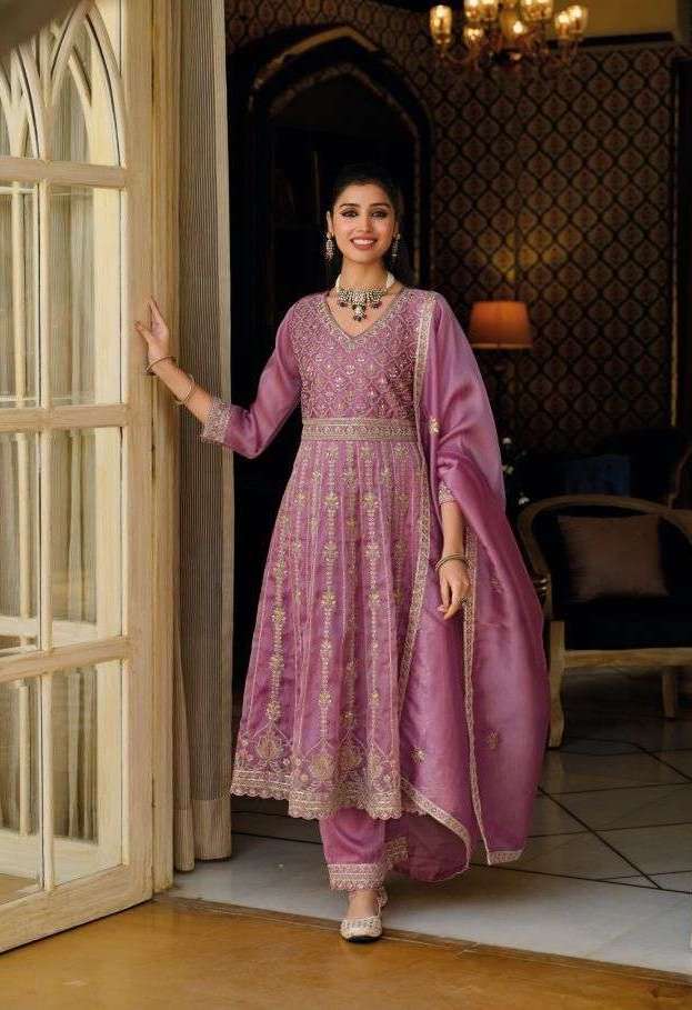 BARBIE VOL-6 SERIES 2428 TO 2430 BY EBA DESIGNER EMBROIDERY WORK READYMADE SHIMMER SILK SUIT ARE AVAILABLE AT WHOLESALE PRICE