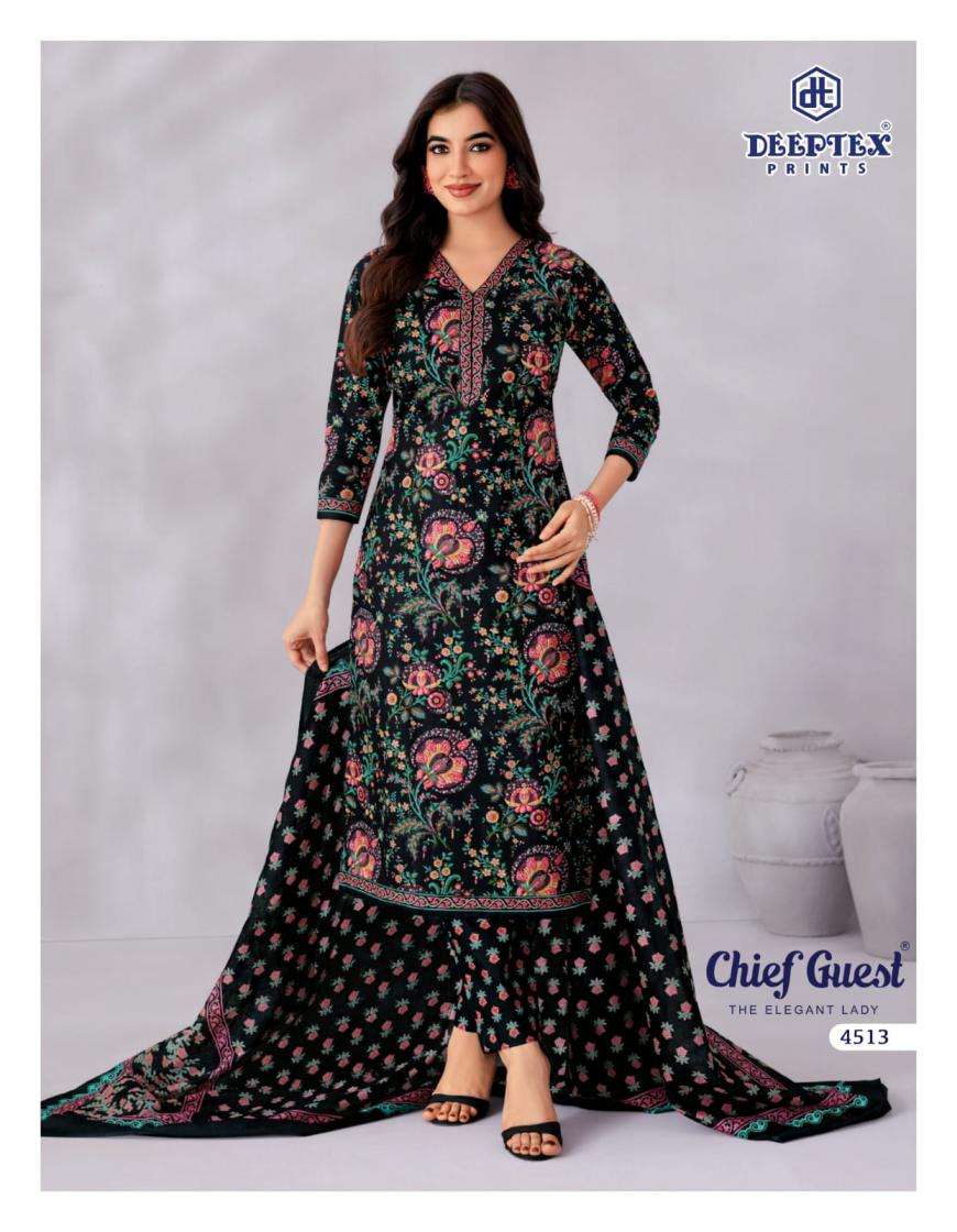 CHIEF GUEST VOL-45 SERIES 4501 TO 4515 BY DEEPTEX DESIGNER WITH PRINTED COTTON SUITS ARE AVAILABLE AT WHOLESALE PRICE