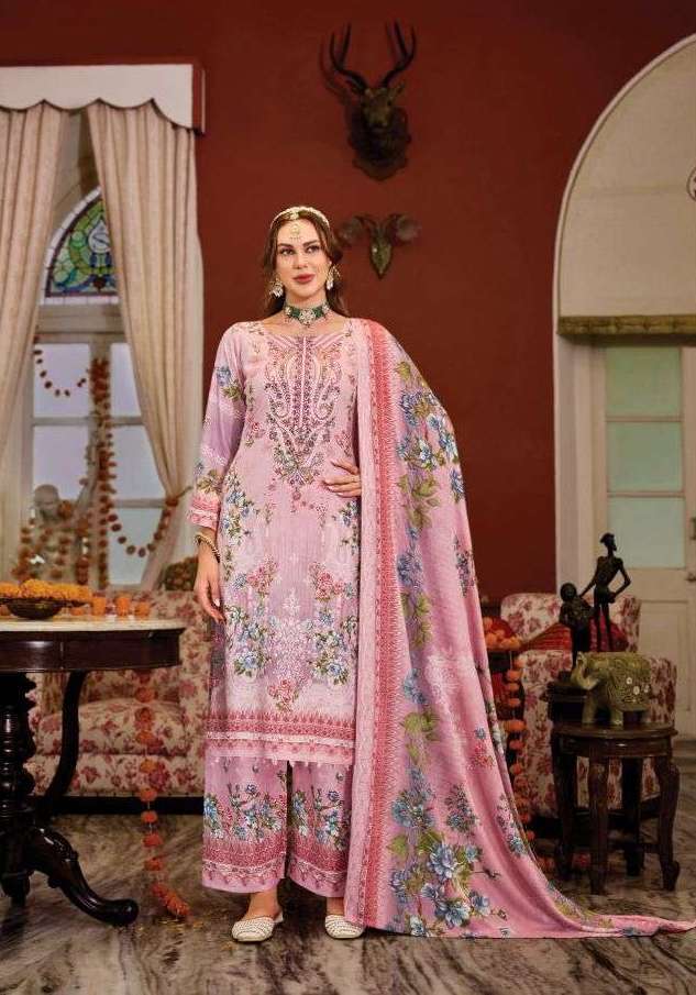 DILKHUSH VOL-5 SERIES 1002 BY BELLIZA DESIGNER DIGITAL PRINTED AND EMBROIDERY WORK VISCOSE RAYON SUITS ARE AVAILABLE AT WHOLESALE PRICE