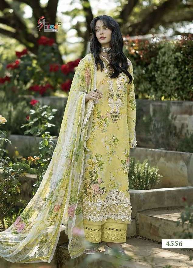 ELAF SIGNATURE VOL-4 SERIES 4551 TO 4558 BY SHREE FABS DESIGNER EMBROIDERY WORK COTTON SUITS ARE AVAILABLE AT WHOLESALE PRICE