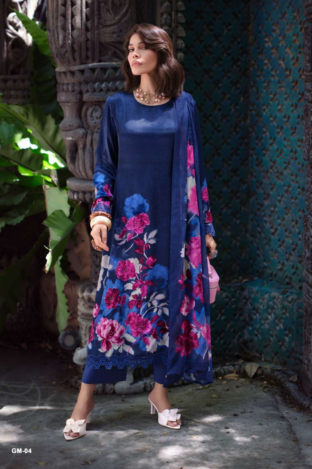 GARDEN MEMOIR SERIES 01 TO 04 BY VARSHA DESIGNER DIGITAL PRINTED AND HAND WORK VISCOSE CREPE SUITS ARE AVAILABLE AT WHOLESALE PRICE