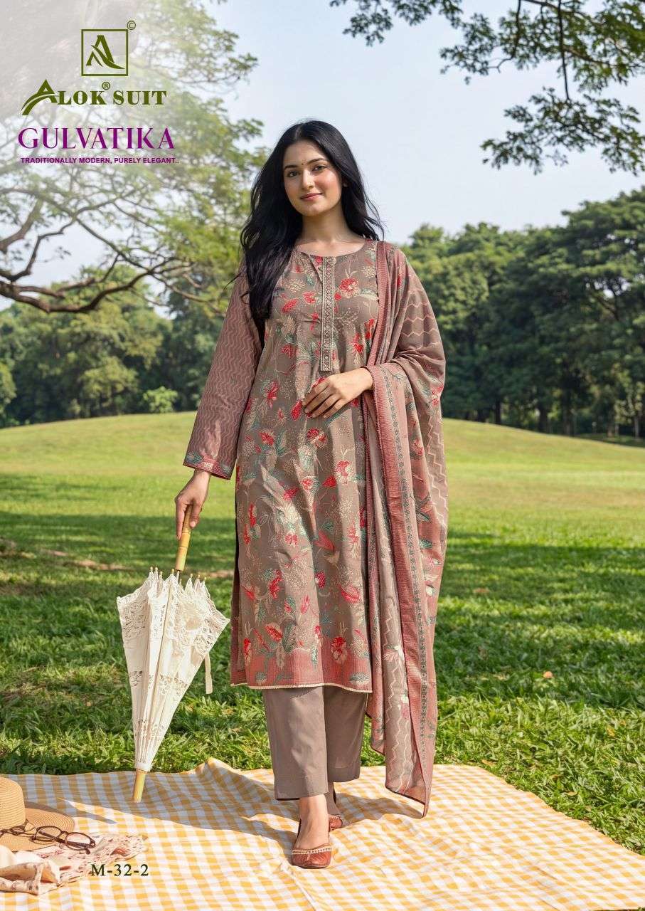 GULVATIKA SERIES 1001 TO 1006 BY ALOK SUITS DESIGNER DISCHARGE PRINTED AND EMBROIDERY WORK MODAL SUIT ARE AVAILABLE AT WHOLESALE PRICE 