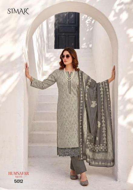 HUMSAFAR VOL-5 SERIES 5009 TO 5013 BY SIMAR DESIGNER DIGITAL PRINTED AND EMBROIDERY WORK VISCOSE MUSLIN SUITS ARE AVAILABLE AT WHOLESALE PRICE