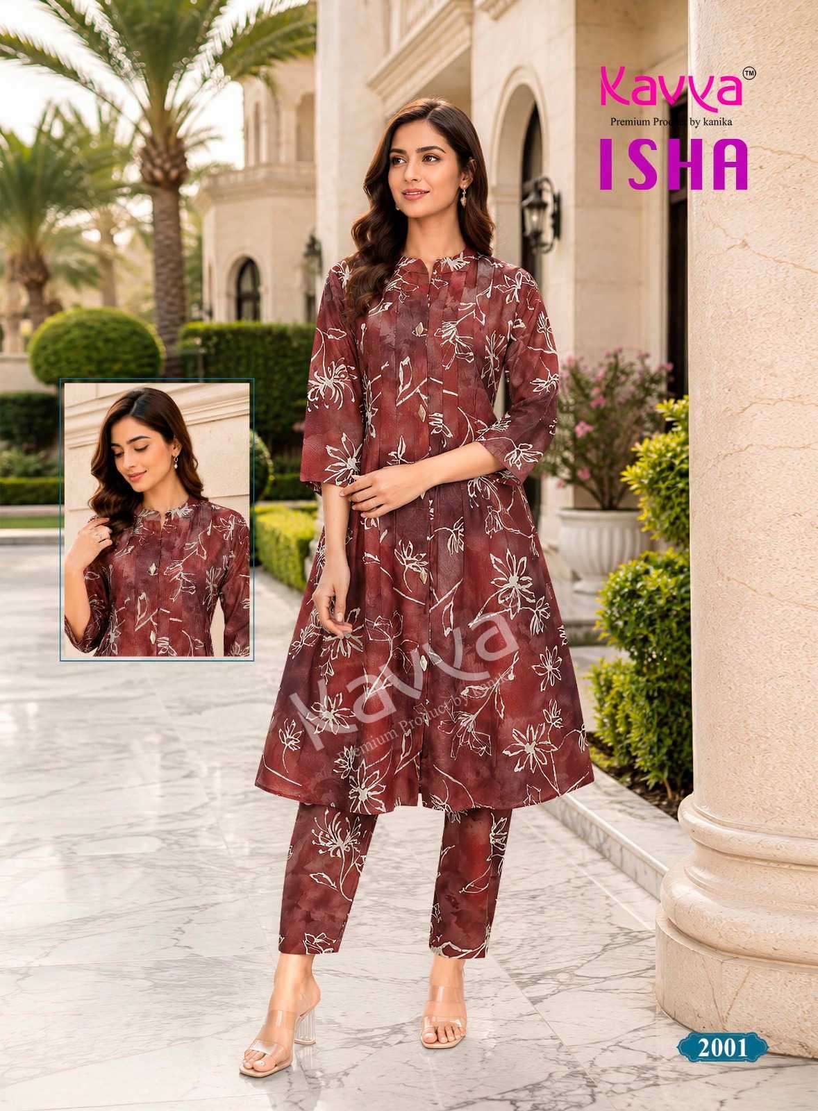 ISHA VOL-2 SERIES 2001 TO 2010 BY KAVYA DESIGNER PRINTED VATICAN KUIRTI WOTH BOTTOM ARE AVAILABLE AT WHOLESALE PRICE
