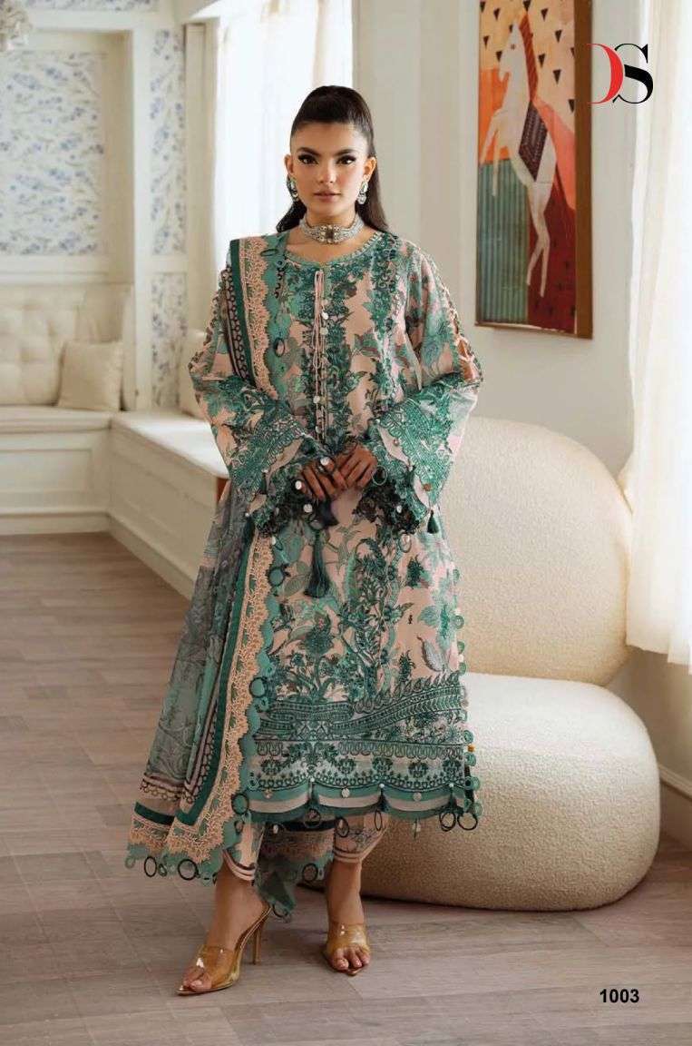 JADE PREMIUM VOL-5 SERIES 1001 TO 1008 BY DEEPSY DESIGNER PRINTED AND PATCH EMBROIDERY WORK LAWN SUITS ARE AVAILABLE AT WHOLESALE PRICE