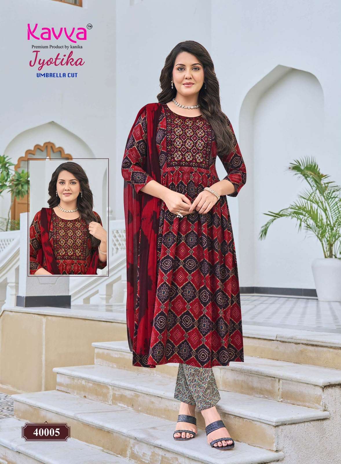JYOTIKA VOL-40 SERIES 40001 TO 40010 BY KAVYA DESIGNER PRINTED CAPSULE KURTI WITH BOTTOM AND DUPATTA ARE AVAILABLE AT WHOLESALE PRICE