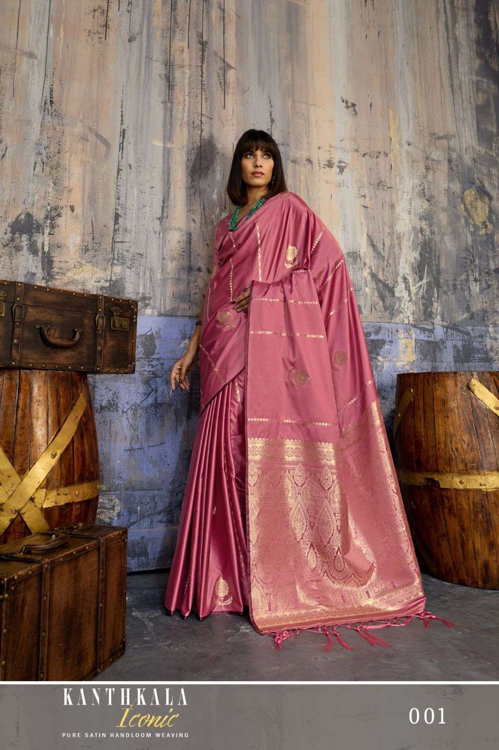 KANTHKALA ICONIC SERIES 01 TO 05 SAREE BY RAJTEX DESIGNER HANDLOOM SATIN WEAVING SAREE ARE AVAILABLE AT WHOLESALE PRICE