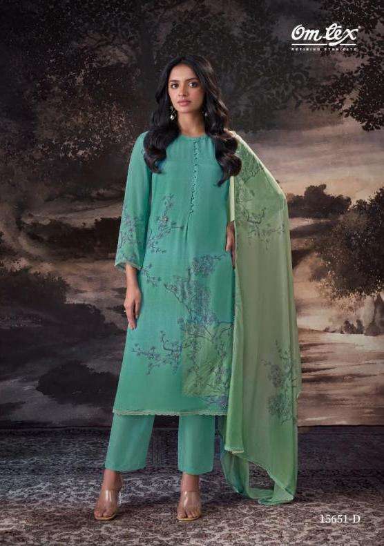 MADISSON SERIES 15651 BY OMTEX DESIGNER DIGITAL PRINTED WITH EMBROIDERY AND HAND WORK MUSLIN SUITS ARE AVAILABLE AT WHOLESALE PRICE