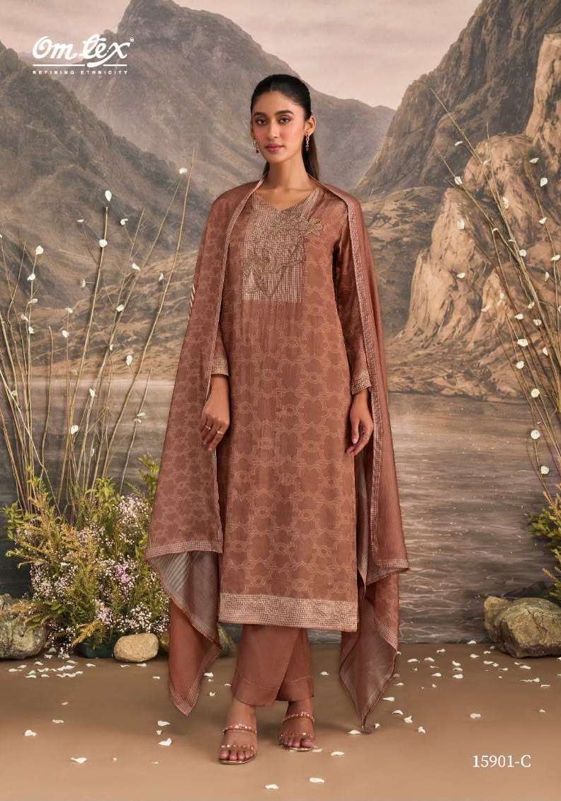 MARGO SERIES 15901 BY OMTEX DESIGNER DIGITAL PRINTED AND EMBROIDERY WORK MUSLIN SILK SUITS ARE AVAILABLE AT WHOLESALE PRICE