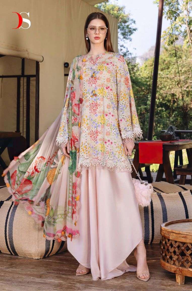 MARIA B M PRINT VOL-8 SERIES 2061 TO 2064 BY DEEPSY DESIGNER PRINTED AND PATCH EMBROIDERY WORK COTTON SUITS ARE AVAILABLE AT WHOLESALE PRICE