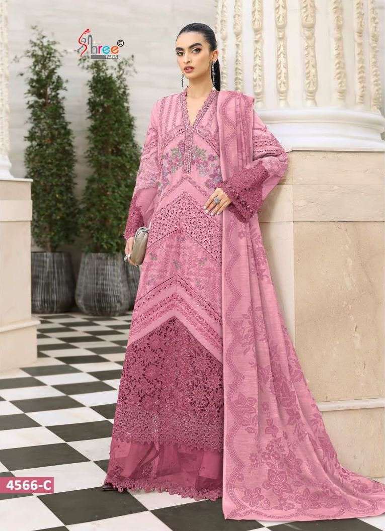 MARIYA B ULTRA COLOR COLLECTION VOL-1 SERIES 4566 BY SHREE FABS DESIGNER SELF EMBROIDERY WORK COTTON SUITS ARE AVAILABLE AT WHOLESALE PRICE