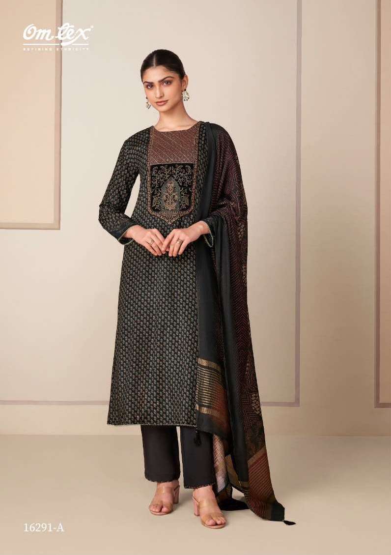 MEDHASVI SERIES 16291 BY OMTEX DESIGNER DIGITAL PRINTED AND EMBROIDERY WORK MUSLIN SUITS ARE AVAILABLE AT WHOLESALE PRICE
