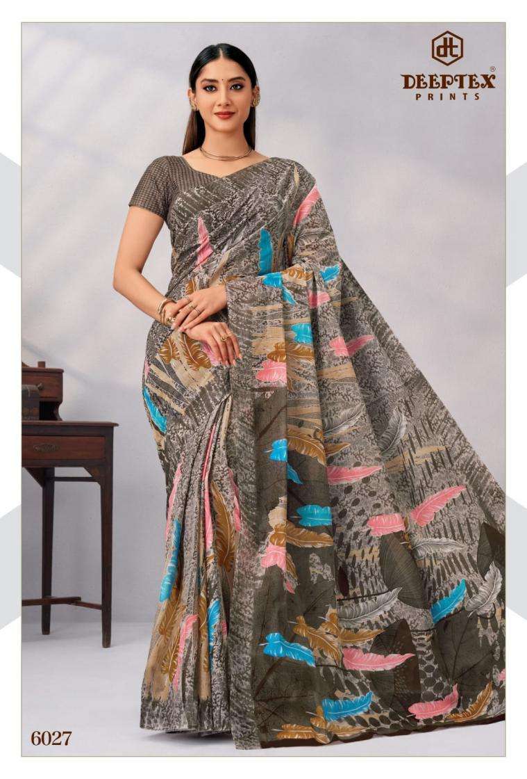 MOTHER INDIA VOL-60 SERIES 6001 TO 6030 SAREE BY DEEPTEX DESIGNER PRINTED COTTON SAREES ARE AVAILABLE AT WHOLESALE PRICE