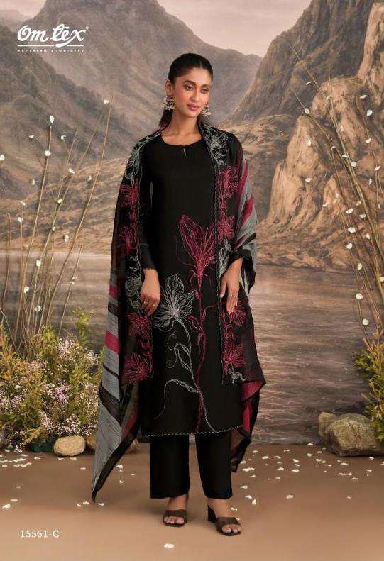 MURPHY SERIES 15561 BY OMTEX DESIGNER EMBROIDERY WORK ORGANZA TWILL SUITS ARE AVAILABLE AT WHOLESALE PRICE