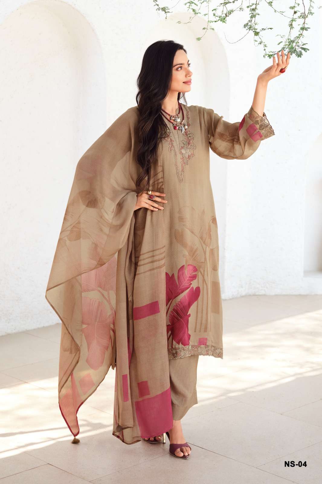 NERISSA SERIES 01 TO 04 BY VARSHA DESIGNER DIGITAL PRINTED AND EMBROIDERY WORK ORGANZA TWILL SUIT ARE AVAILABLE AT WHOLESALE PRICE