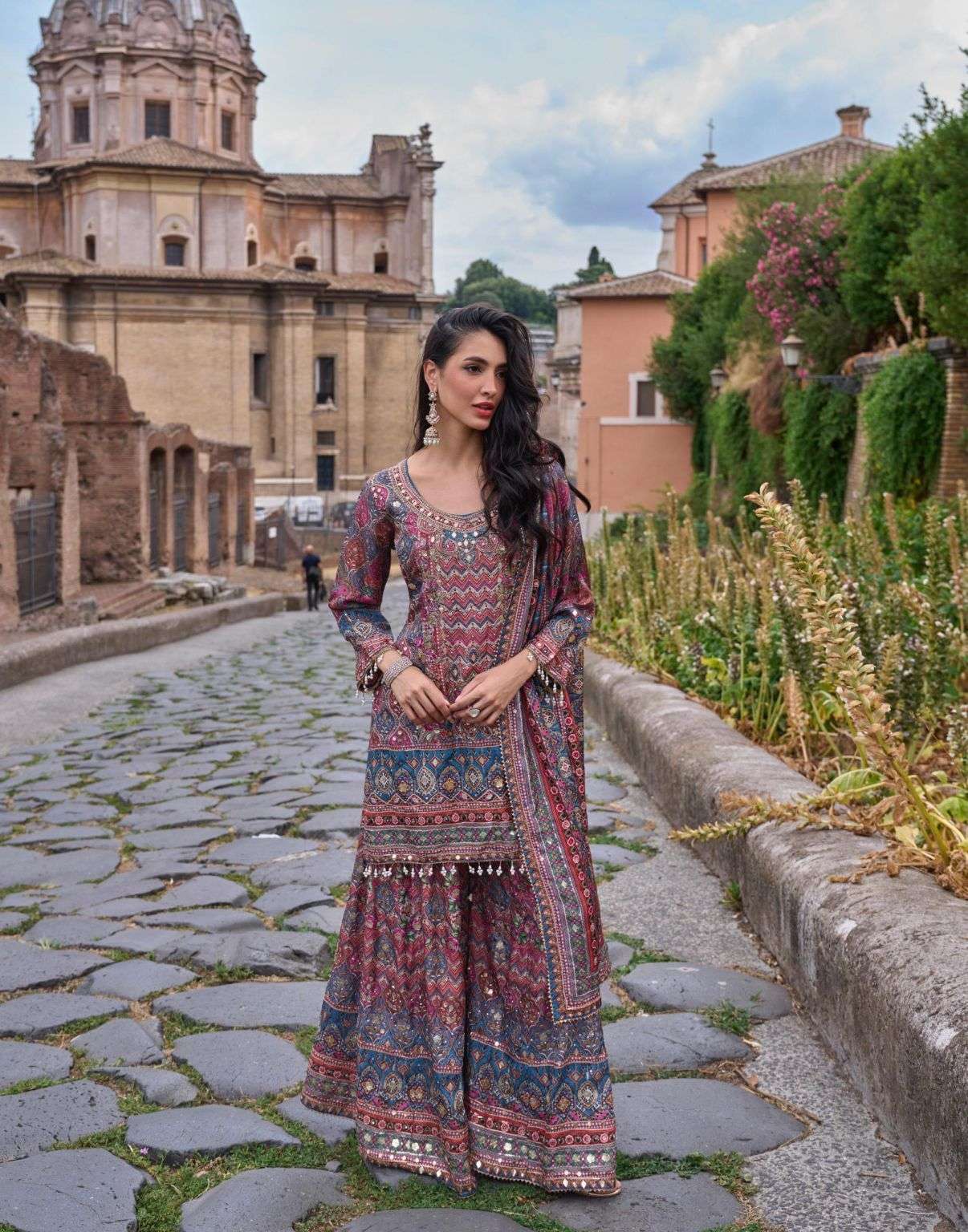 NIMRIT SERIES 20067 TO 20069 BY SAYURI DESIGNER NATURAL CREPE SILK READYMADE SUIT ARE AVAILABLE AT WHOLESALE PRICE 