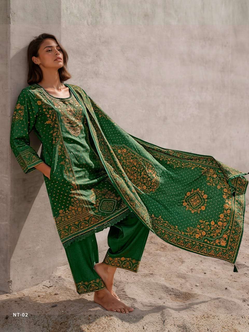 NIVITA SERIES 01 TO 04 BY VARSHA DESIGNER DIGITAL PRINTED AND HAND WORK VISCOSE MUSLIN SUITS ARE AVAILABLE AT WHOLESALE PRICE