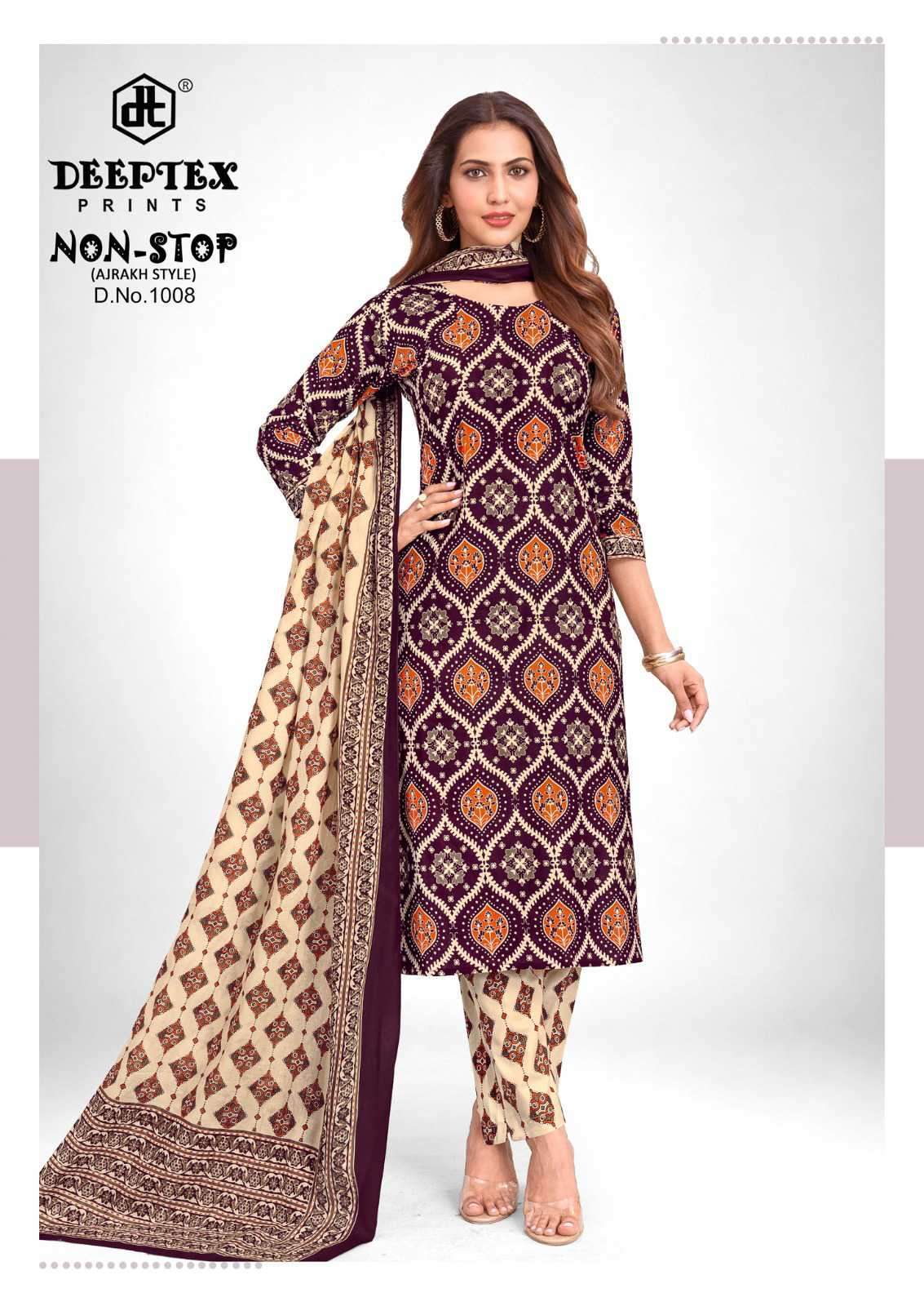 NON STOP VOL-1 SERIES 1001 TO 1008 BY DEEPTEX DESIGNER PRINTED COTTON SUITS ARE AVAILABLE AT WHOLESALE PRICE 