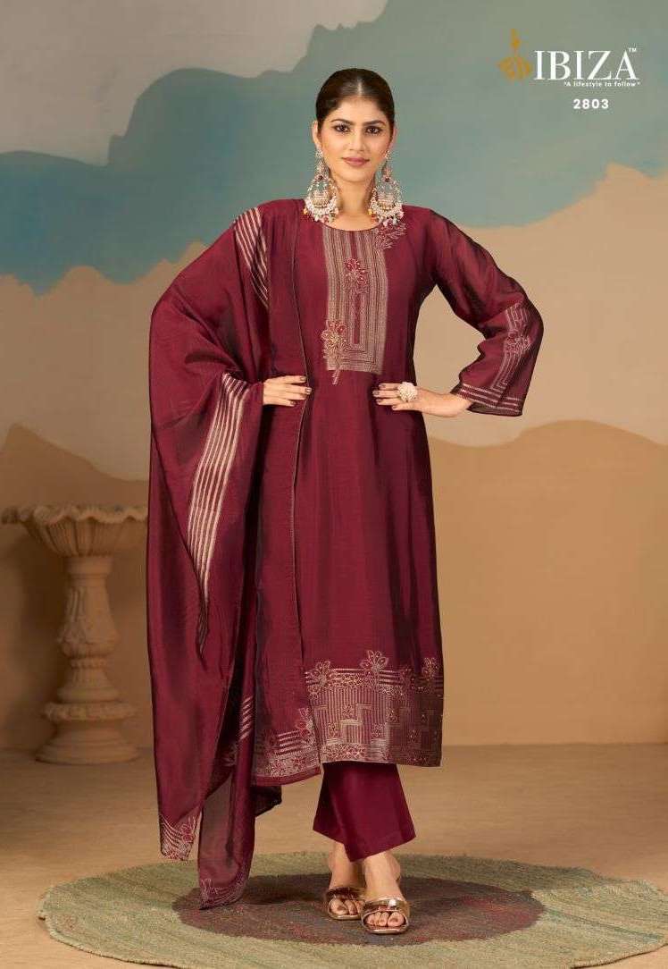 NOORANI SERIES 2801 TO 2804 BY IBIZA DESIGNER HAND WORK BANGLORY SILK JACQUARD SUITS ARE AVAILABLE AT WHOLESALE PRICE