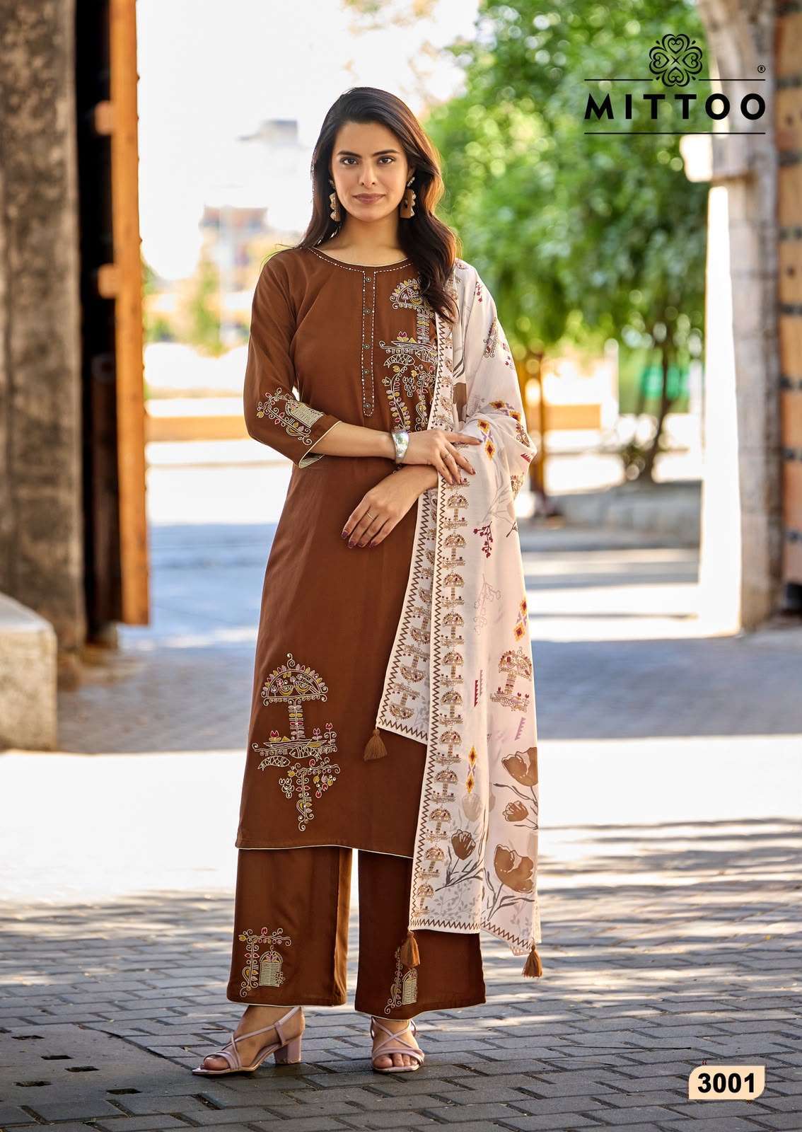 NOORIKA SERIES 3001 TO 3006 BY MITTO DESIGNER THREAD AND HAND WORK HEAVY RAYON TOP WITH BOTTOM AND DUPATTA ARE AVAILABLE AT WHOLESALE PRICE