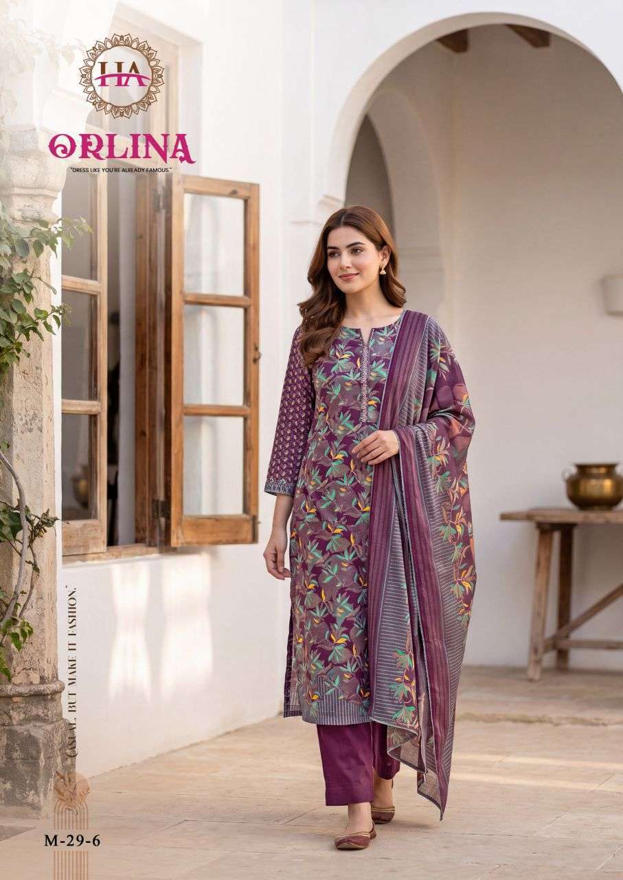 ORLINA SERIES 1001 TO 1006 BY ALOK SUITS DESIGNER DISCHARGE PRINT AND EMBROIDERY WORK ZAM SUITS ARE AVAILABLE AT WHOLESALE PRICE