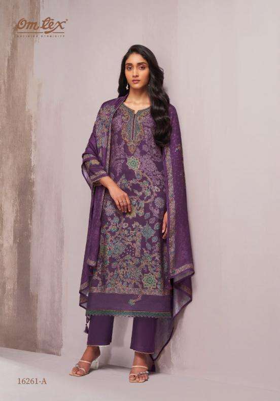 OTTAVIA SERIES 16261 BY OMTEX DESIGNER DIGITAL PRINTED WITH EMBROIDERY AND HAND WORK MUSLIN SILK SUITS ARE AVAILABLE AT WHOLESALE PRICE