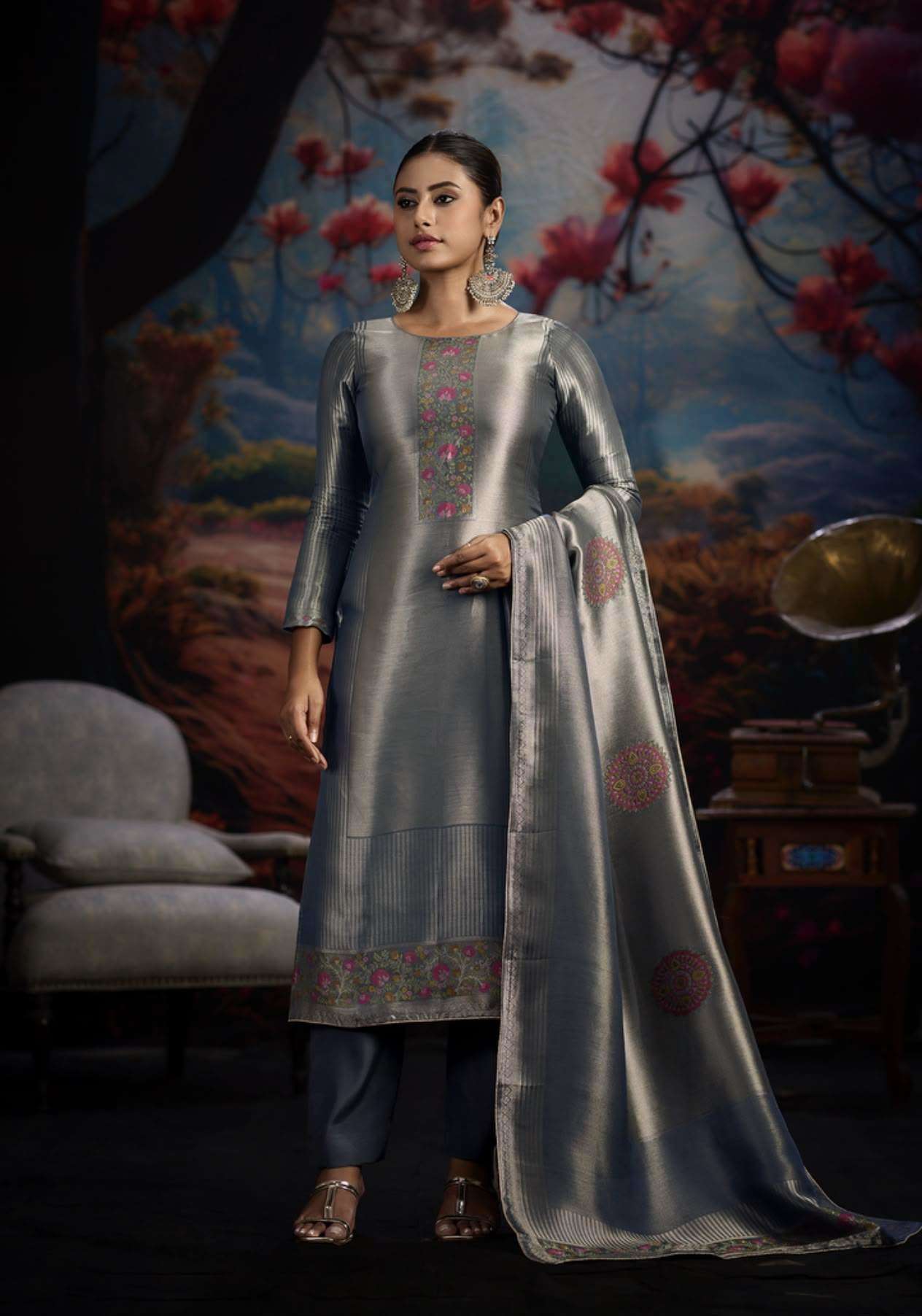 PARWAZ SERIES 72001 TO 72003 BY KESAR DESIGNER HAND WORK BEMBERG SILK SUITS ARE AVAILABLE AT WHOLESALE PRICE 