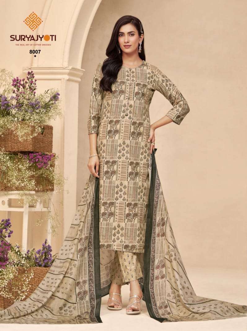 POSHAK VOL-8 SERIES 8001 TO 8010 BY SURYAJYOTI DESIGNER WITH PRINTED COTTON READYMADE SUITS ARE AVAILABLE AT WHOLESALE PRICE